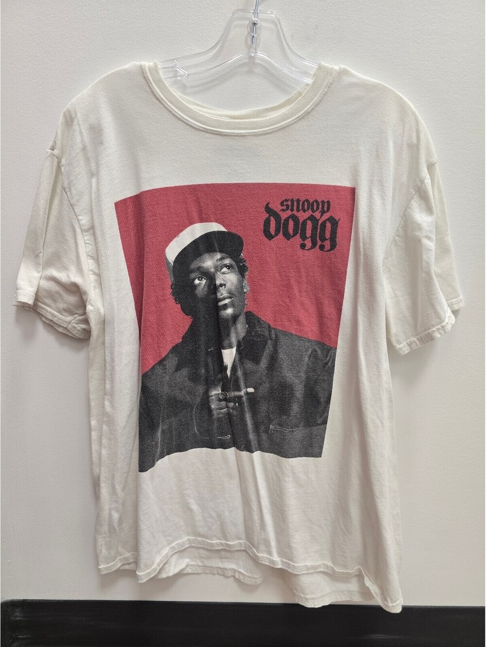 Snoop Dogg XL Rap Tee White Portrait Hip Hop T-Shirt